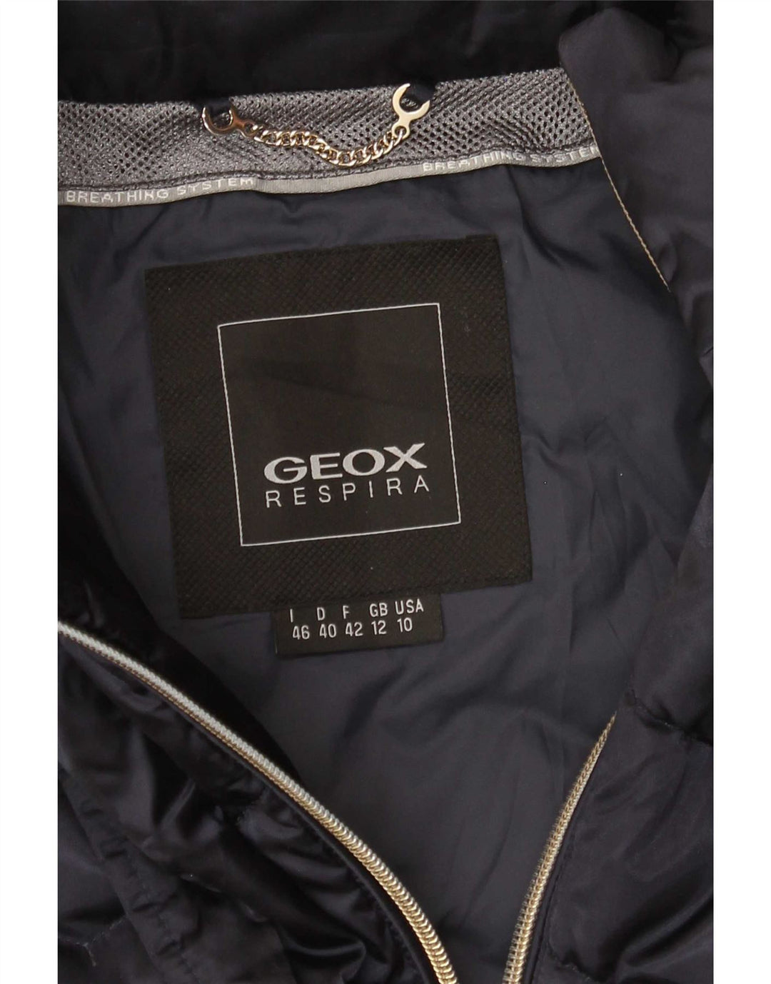 Cappotto imbottito Geox Respira da donna UK 12 medio blu navy