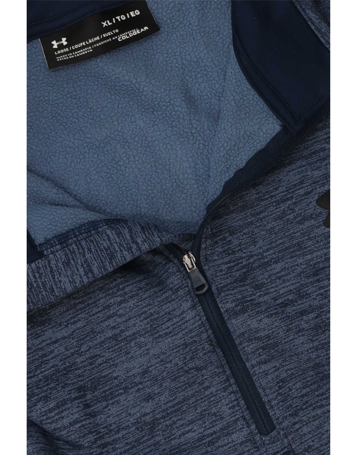 Under Armour Uomo Cold Gear Pullover Tuta Top XL Blu Navy screziato