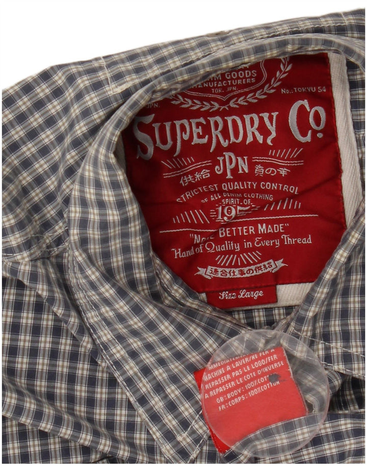 Camicia da uomo Superdry in cotone a quadri grandi blu