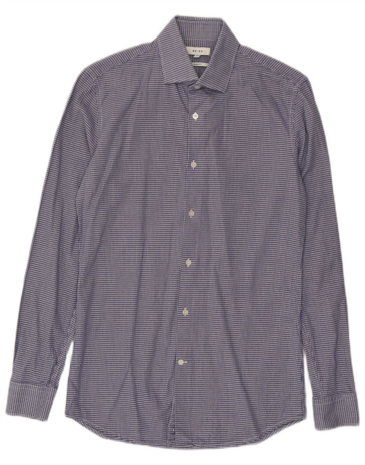 Camicia Reiss da uomo slim fit XS in cotone pied de poule blu