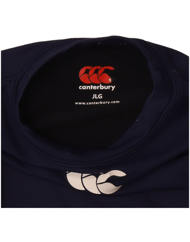 Top grafico da bambino Canterbury a maniche lunghe 8-9 anni, grande, blu navy