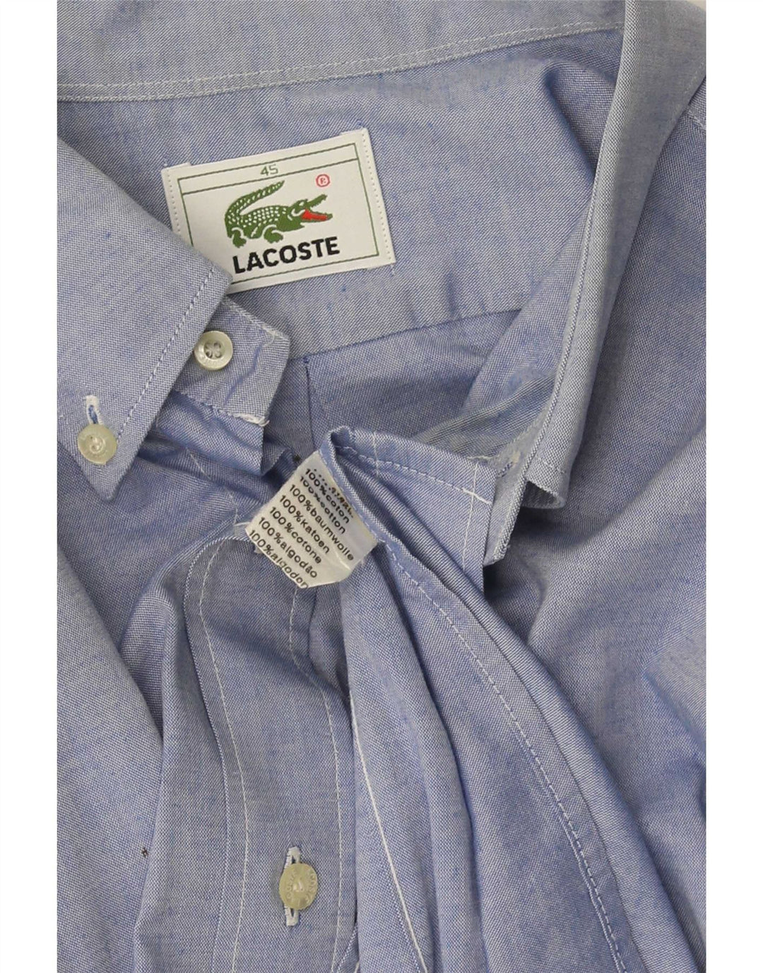 Camicia da uomo Lacoste taglia 45 XL in cotone blu