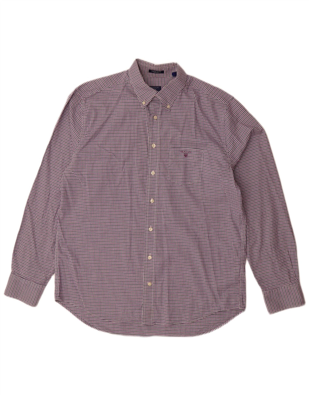 Gant Camicia da uomo Regular Fit XL Viola in cotone a quadretti