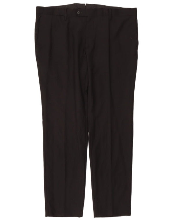Pantaloni da Abito Dritti Trussardi Uomo IT 56 3XL W46 L31 Poliestere Nero