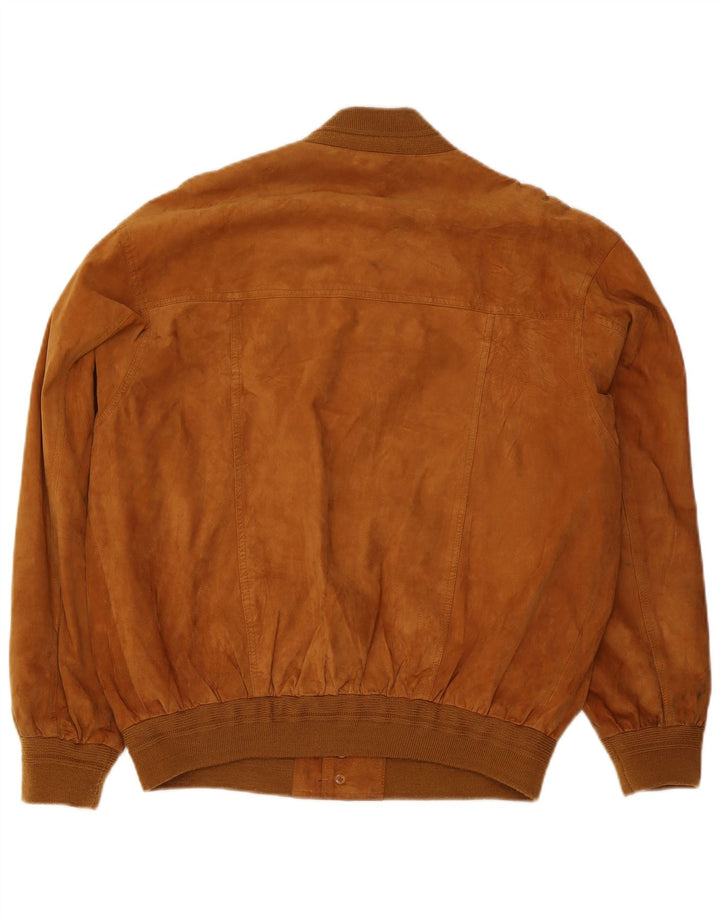 Giubbotto bomber in pelle scamosciata da uomo Prince UK 40 grande in pelle beige