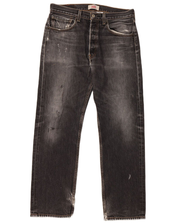 LEVI'S Jeans dritti da uomo 501 W32 L32 cotone nero