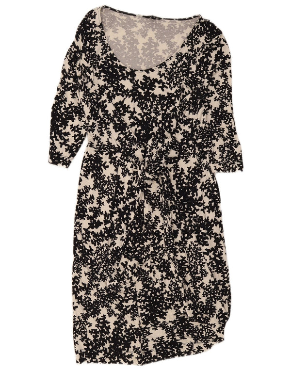 Abito basic da donna con maniche a 3/4 Hobbs UK 10 piccolo viscosa floreale nera