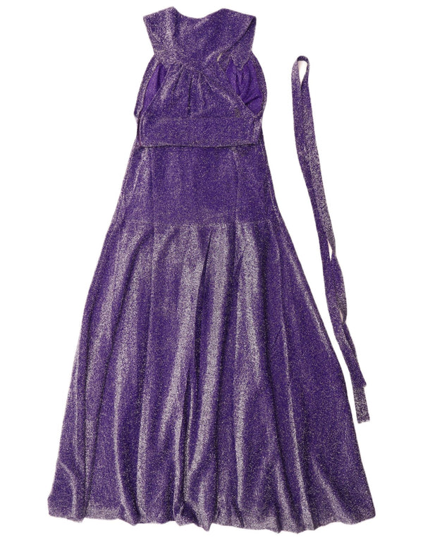Abito lungo senza maniche vintage da donna IT 42 viola medio