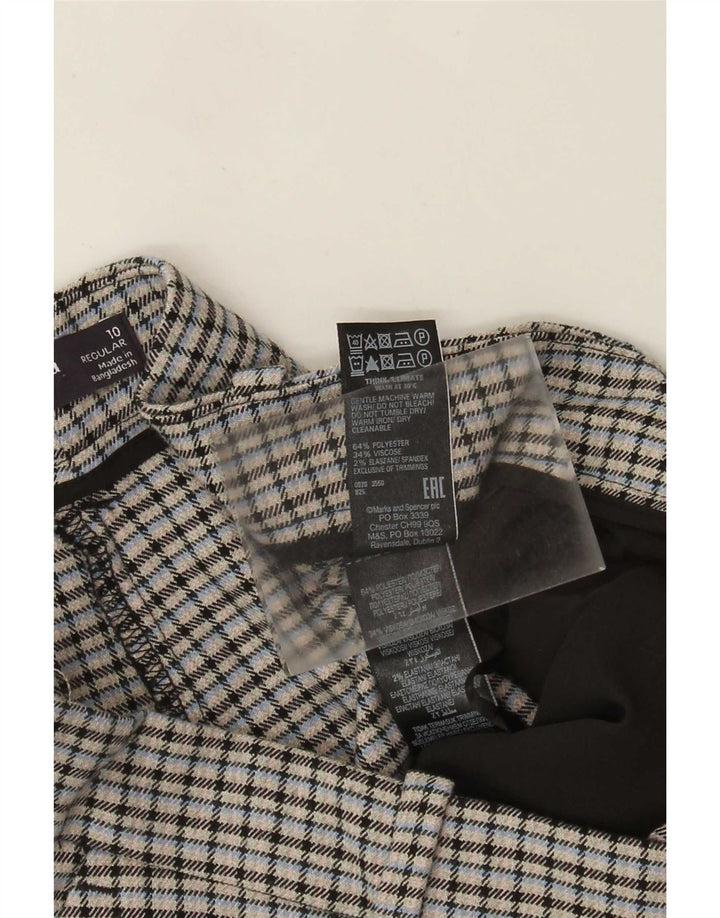 Pantaloni corti da donna Marks & Spencer UK 10 piccoli W30 L24 quadri grigi