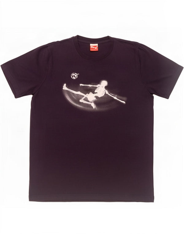 Puma Mens Graphic T-Shirt Top Medium Navy Blue Cotton