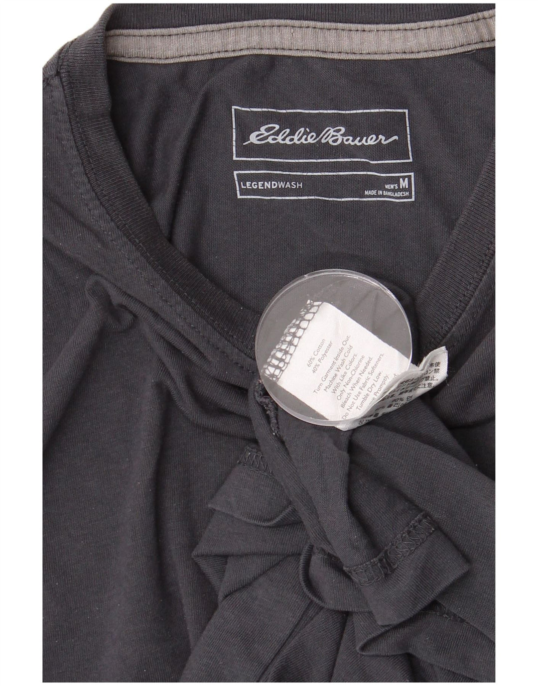 T-shirt da uomo EDDIE BAUER Top in cotone grigio medio