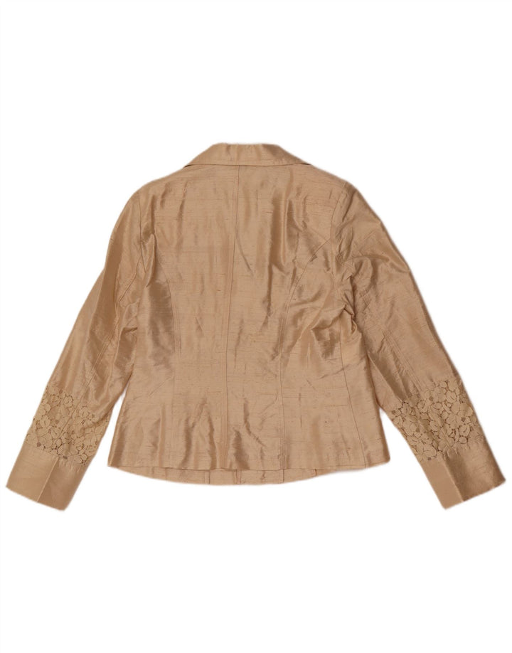 Giacca blazer vintage da donna a 3 bottoni IT 44 Seta beige medio