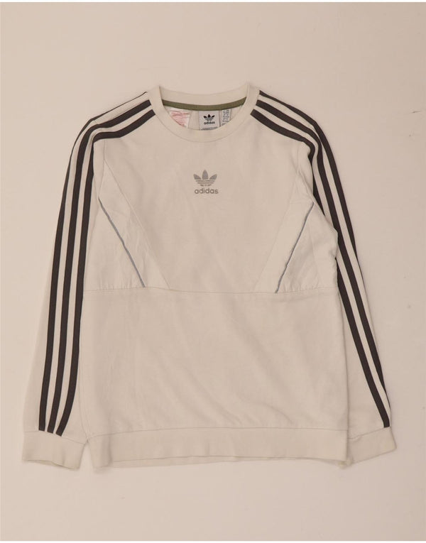 Felpa Adidas Ragazzo Maglione 11-12 Anni Cotone Bianco