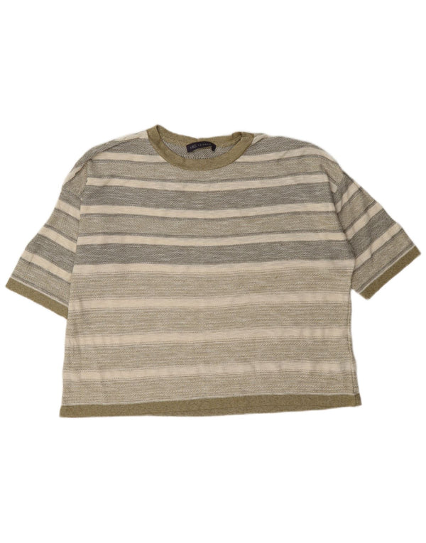T-shirt da donna Marks & Spencer Top UK 18 XL cotone a righe multicolore