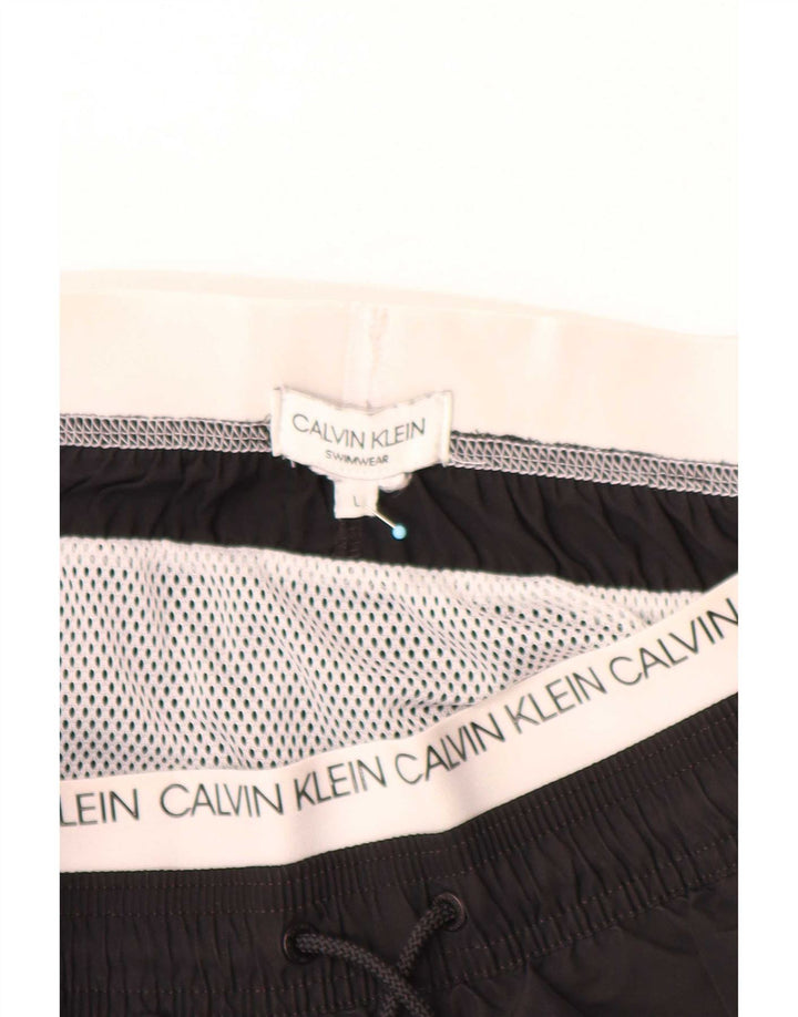 Pantaloncini da bagno grafici da uomo Calvin Klein grandi color nero