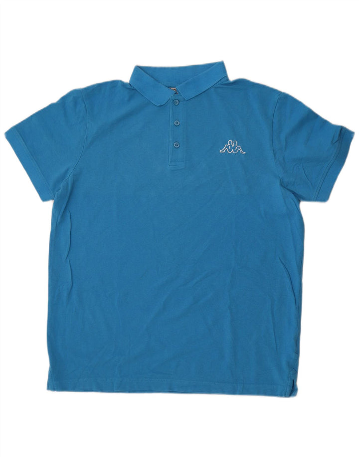 Polo Kappa Uomo Large Blu In Cotone