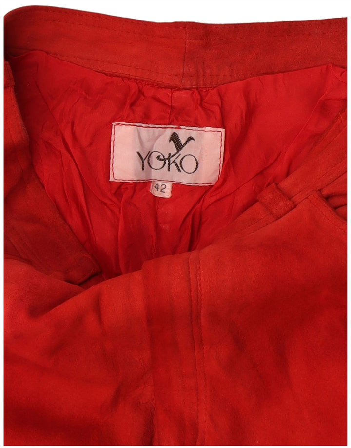 Pantaloni casual slim da donna Yoko IT 42 medi W28 L31 rossi