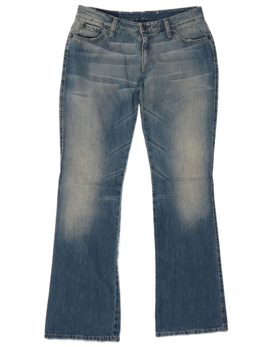 Jeans Bootcut da donna Benetton IT 44 Medio W32 L32 Blu Cotone