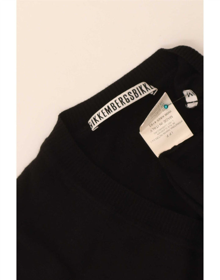 Maglione da donna con scollo a V Bikkembergs UK 14 lana vergine nera media