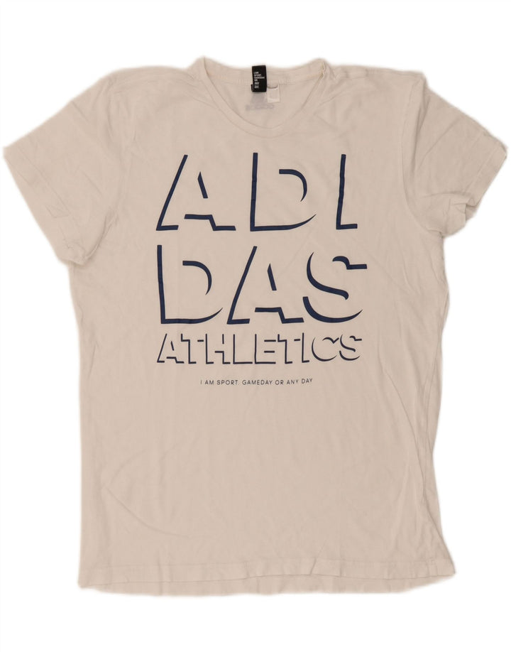 T-shirt grafica da uomo Adidas grande bianca