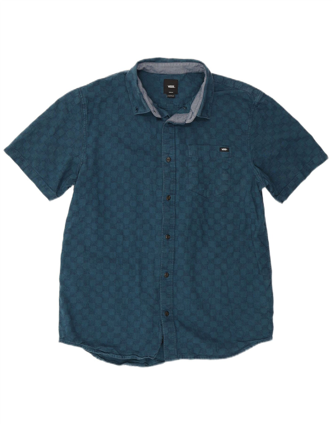 Camicia da uomo a maniche corte Classic Fit di Vans blu medio geometrico