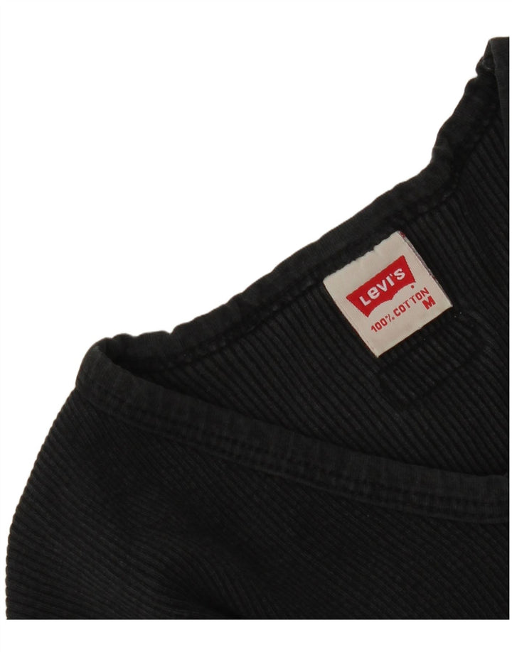 Levi's Top da donna a maniche lunghe UK 12 cotone nero medio