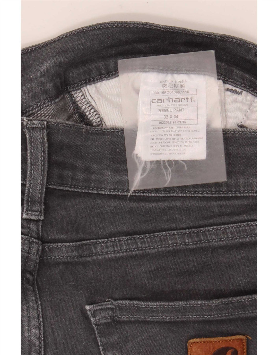 Jeans slim da donna Carhartt W32 L34 cotone grigio
