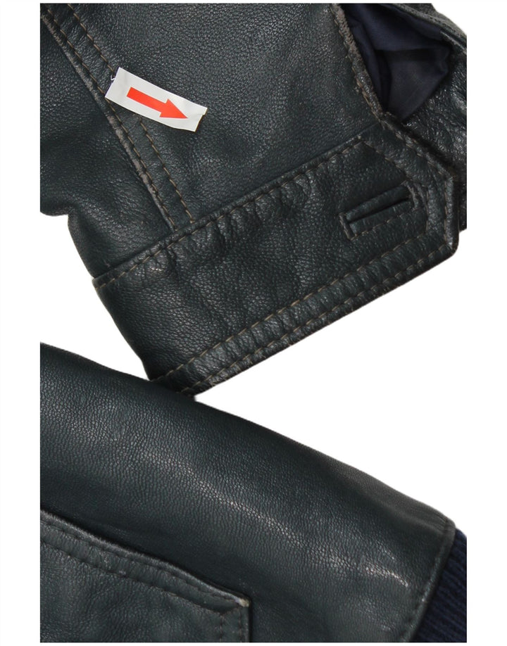 Giacca in pelle da uomo C&A UK 36 piccola pelle blu