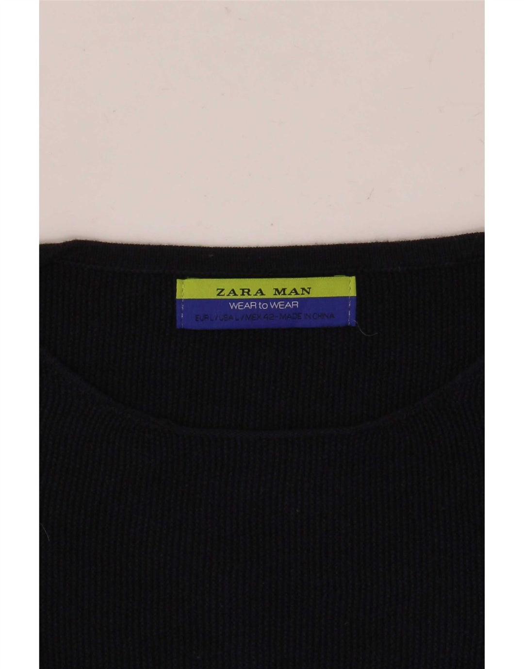 Maglione maglione girocollo da uomo Zara grande blu navy
