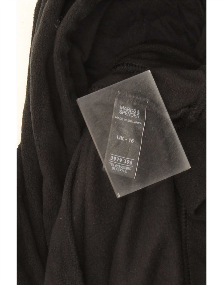 Maglione in pile con cappuccio da donna Marks & Spencer UK 16 grande poliestere nero