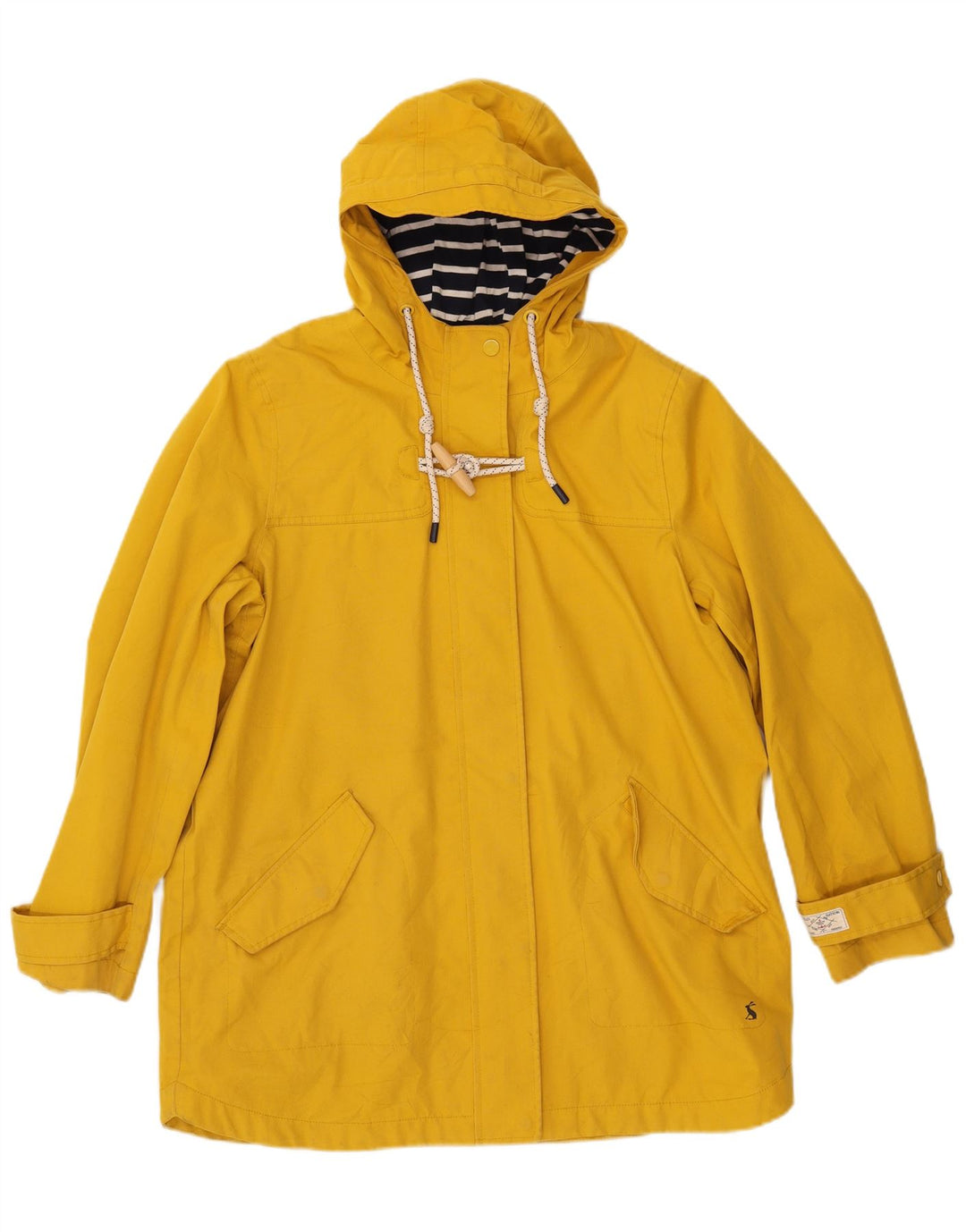 JOULES Impermeabile con cappuccio da donna UK 14 Large Giallo Poliestere