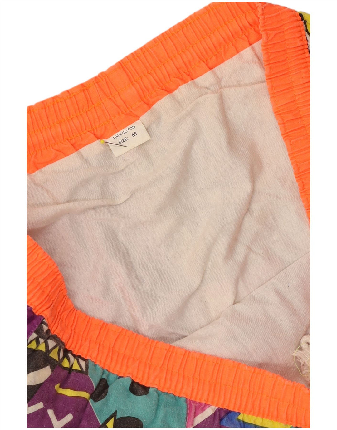 Pantaloncini vintage da uomo medi W32 in cotone geometrico viola