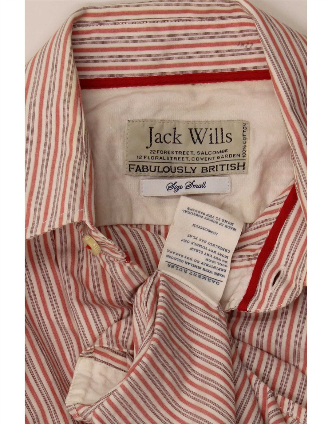 Camicia da uomo Jack Wills piccola in cotone a righe rosse