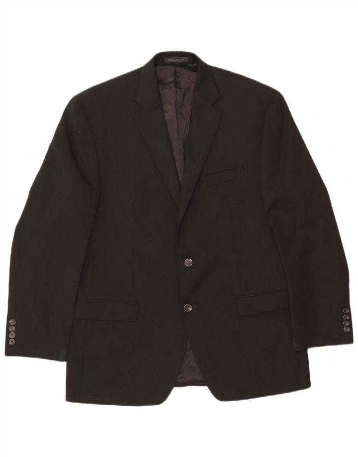 Giacca blazer da uomo a 2 bottoni Chaps UK 42 XL lana nera