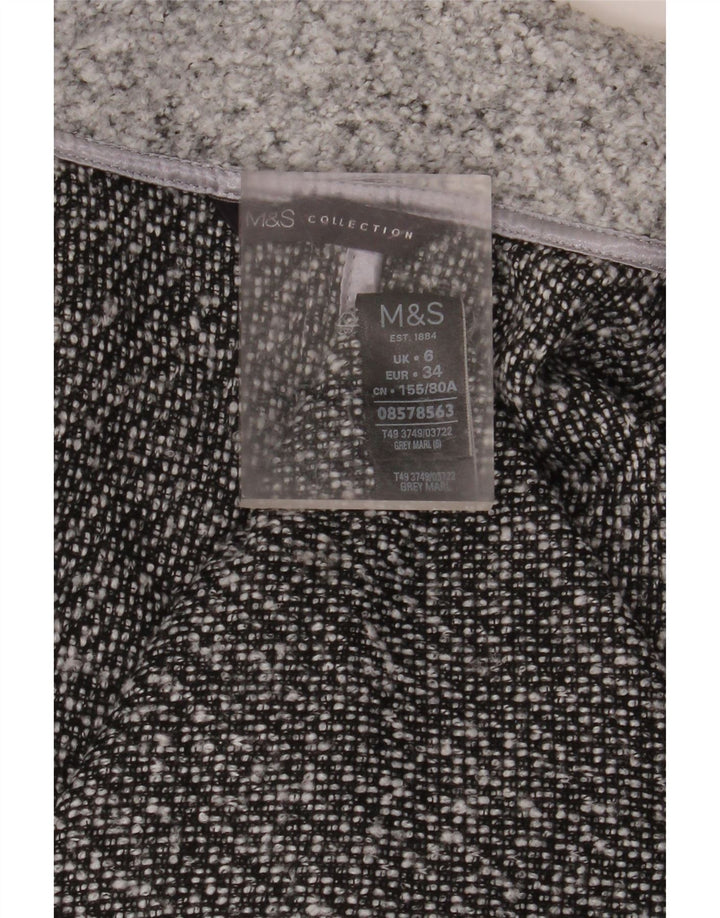 MARKS & SPENCER Cappotto aperto oversize da donna UK 6 XS Grigio chiazzato