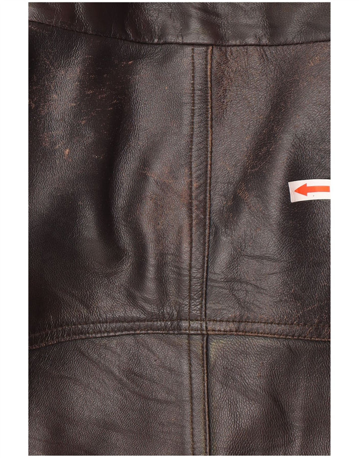 Giacca in pelle vintage da uomo UK 44 2XL Pelle nera