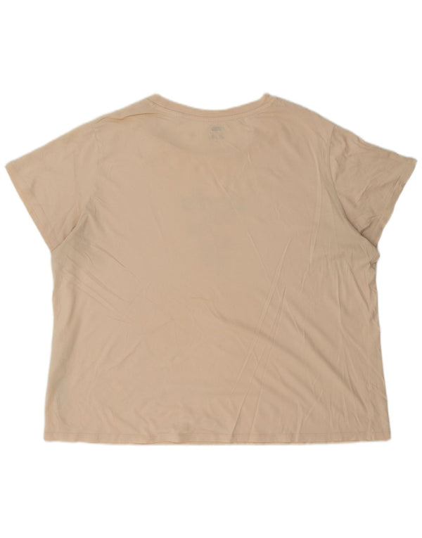 Levi's Womens Graphic T-Shirt Top UK 22 3XL Off White Cotton