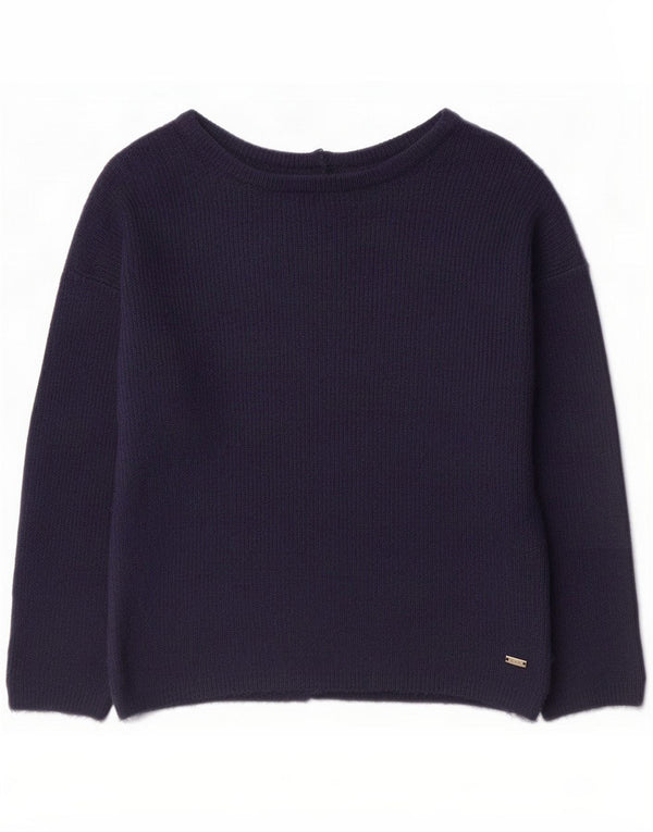 Joules Maglione cardigan da donna UK 14 Large in acrilico blu navy