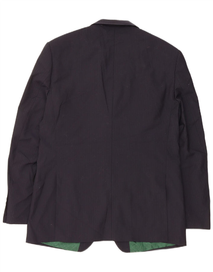 Giacca blazer da uomo a 2 bottoni French Connection UK 42 XL gessato blu navy