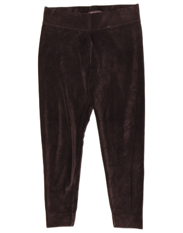 Leggings corti in velluto da donna Marks & Spencer UK 12 poliestere nero medio