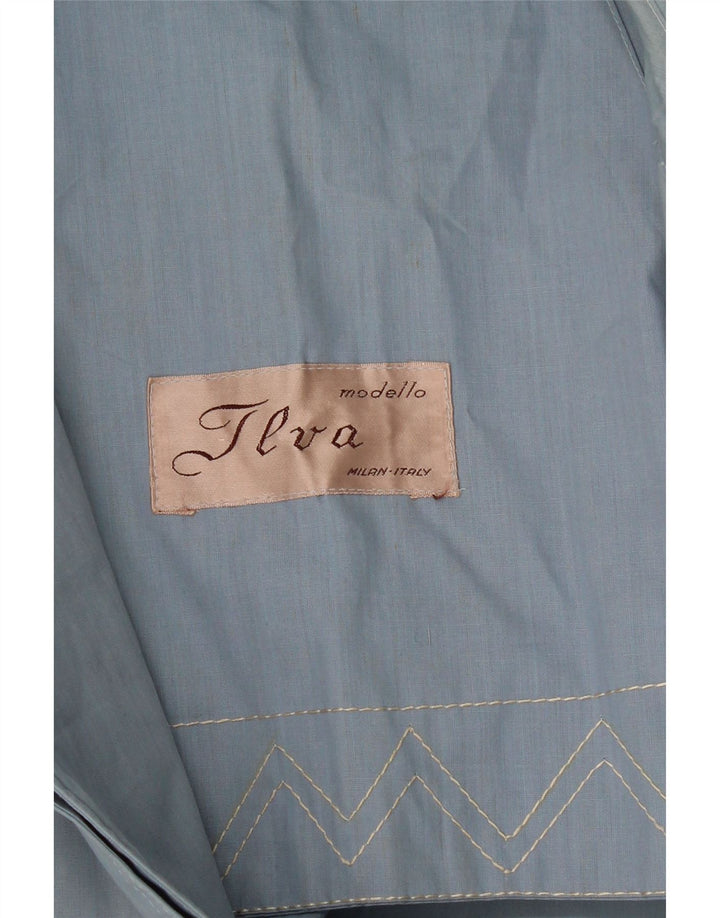 VINTAGE Womens Overcoat UK 14 Medium Blue Polyester Vintage Vintage and Second-Hand Vintage from Messina Hembry 