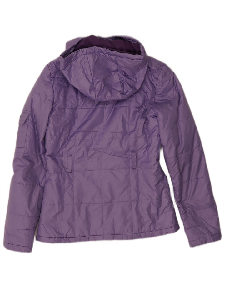 Giacca imbottita con cappuccio da donna Asics UK 10 Small Viola Poliestere