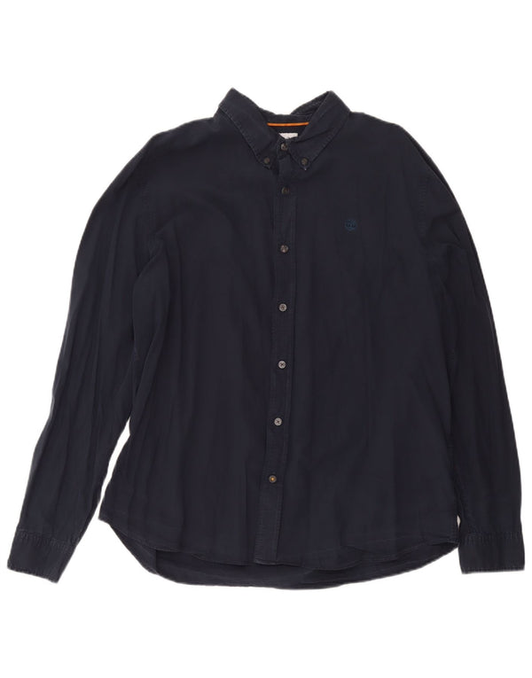 Camicia Timberland da uomo slim fit XL in cotone blu navy
