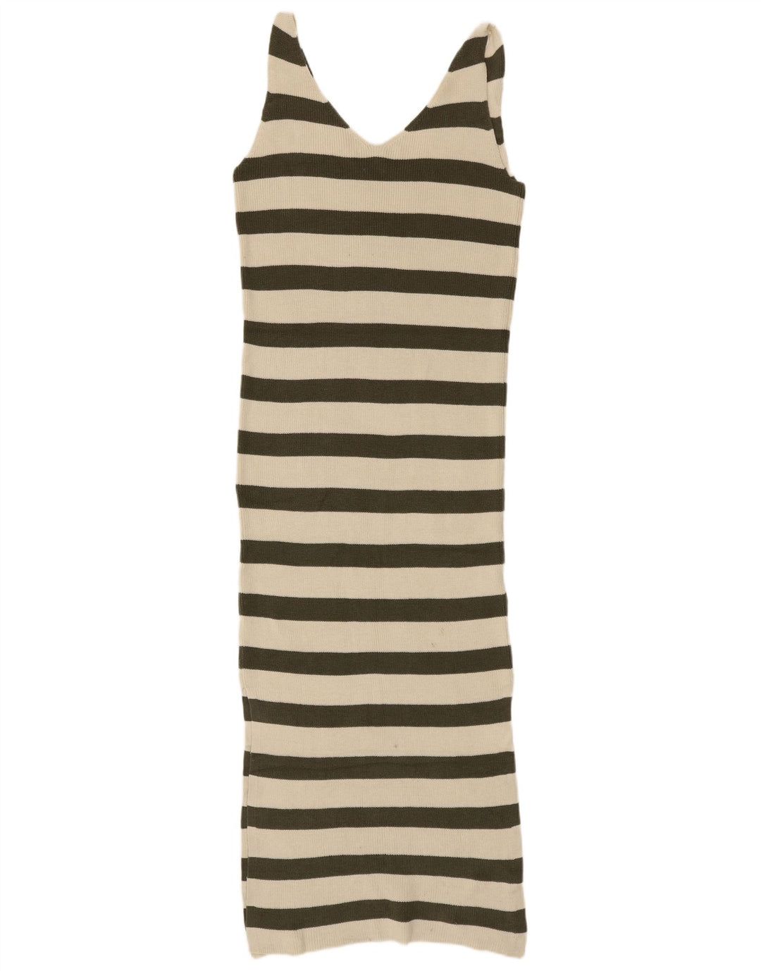 MARKS & SPENCER Womens Jumper Dress UK 10 Small Off White Striped
