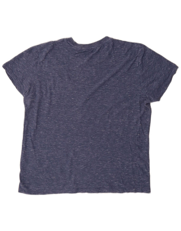 T-shirt da uomo Superdry Top Large in cotone chiazzato blu navy