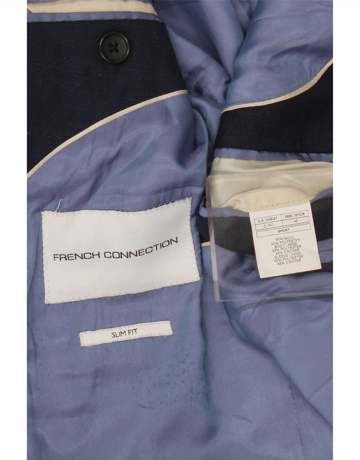 Giacca blazer da uomo a 2 bottoni French Connection UK 36 piccola blu navy