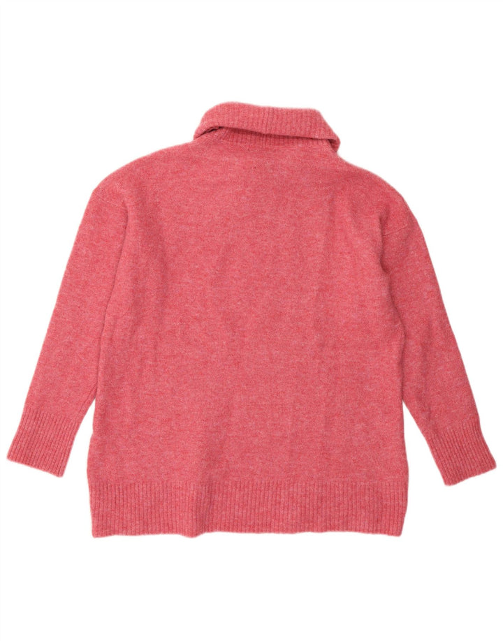 Maglione maglione da donna a collo alto Massimo Dutti UK 12 Poliammide rosa medio