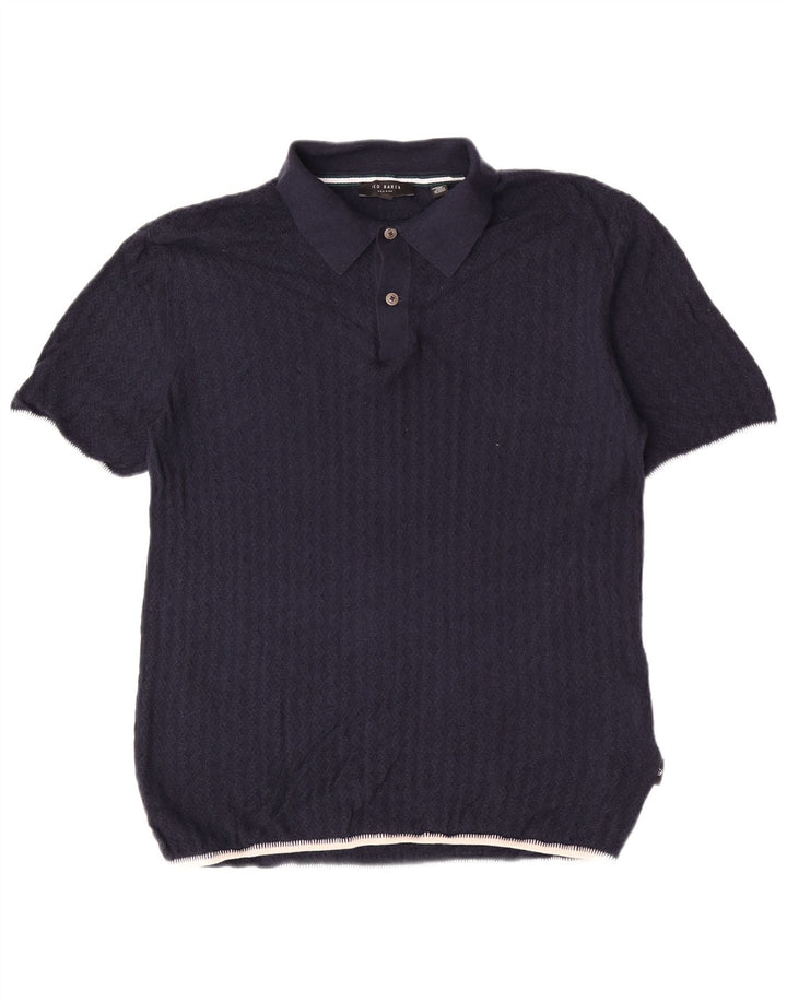 Maglione maglione da uomo con collo alto Ted Baker taglia 3 medio blu navy