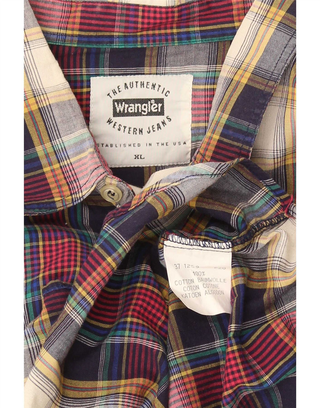 Camicia in flanella da bambino Wrangler 15-16 anni XL in cotone a quadri multicolore