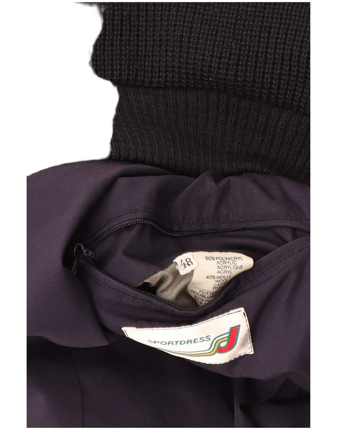 Maglione cardigan doppiopetto vintage da uomo IT 48 blu navy medio